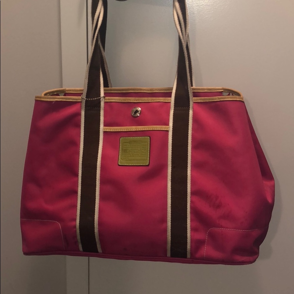 Large Coach Tote Pink